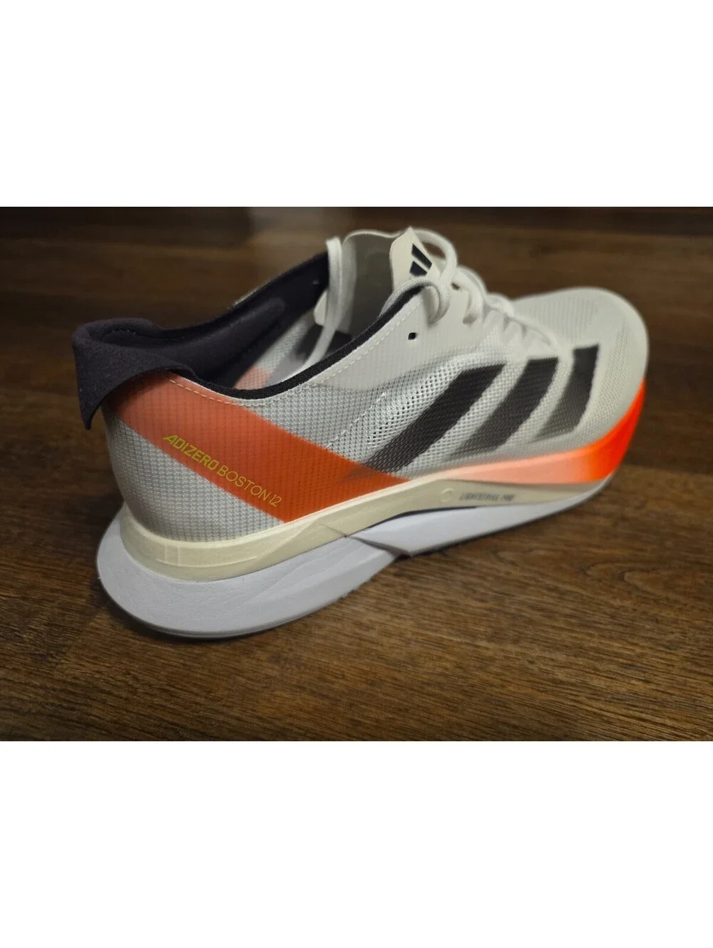 Size 9.5 Adidas Adizero Boston 12 M White Solar Men's Running Shoes IF9210